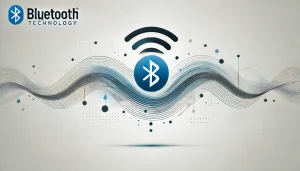 Bluetooth technology, with abstract waves symbolizing wireless connection. Modern and minimalist